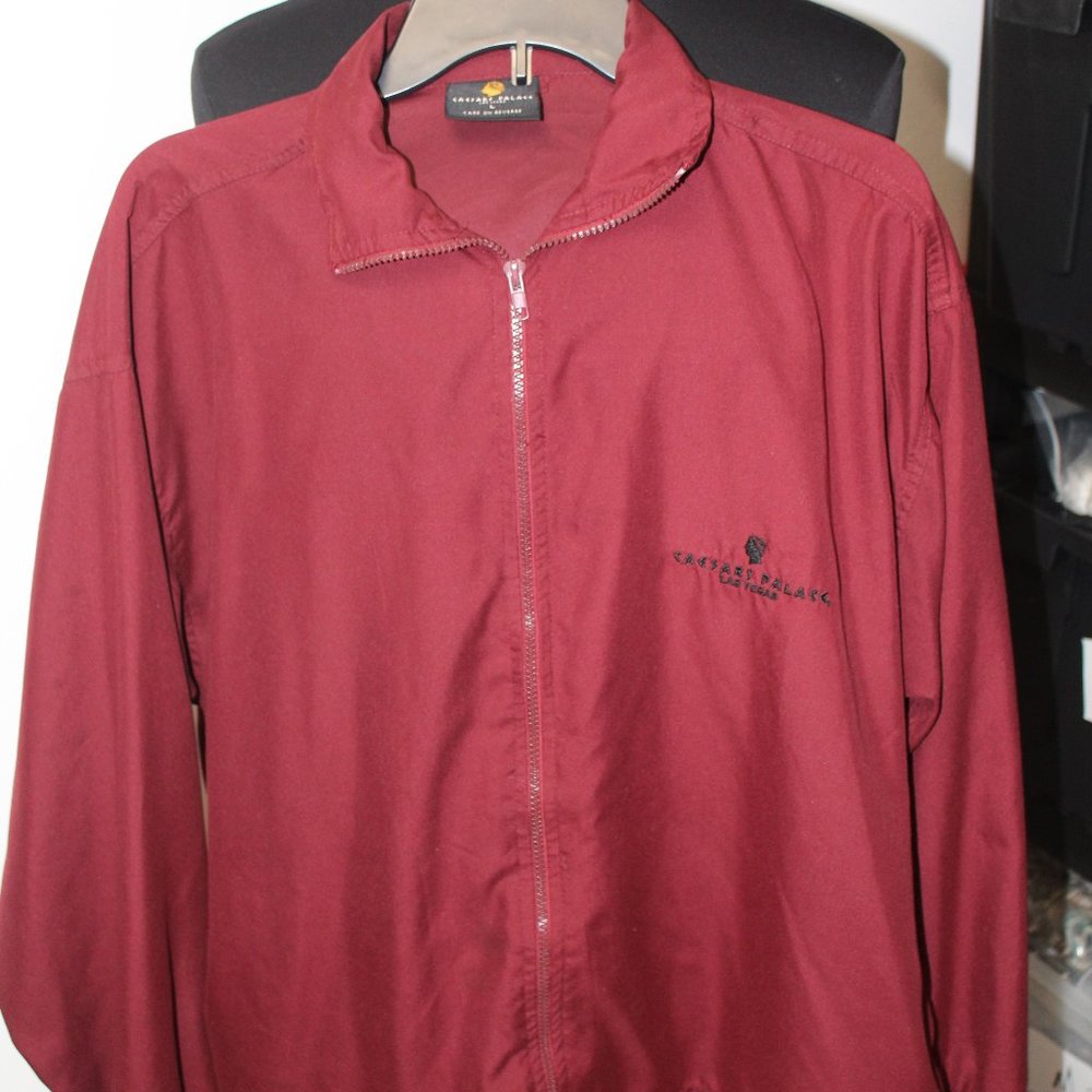 Caesars Palace Las Vegas Mens Maroon Windbreaker Large